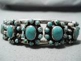 Snake Eyes Vintage Native American Navajo Turquoise Satellite Sterling Silver Bracelet-Nativo Arts