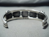 Snake Eyes Vintage Native American Navajo Turquoise Satellite Sterling Silver Bracelet-Nativo Arts
