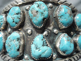 So Heavy Vintage Native American Navajo Turquoise Nugget Sterling Silver Bracelet-Nativo Arts