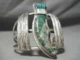 So Unique!! Vintage Native American Navajo Towering Royston Turquoise Sterling Silver Bracelet-Nativo Arts