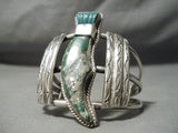 So Unique!! Vintage Native American Navajo Towering Royston Turquoise Sterling Silver Bracelet-Nativo Arts
