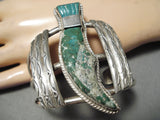 So Unique!! Vintage Native American Navajo Towering Royston Turquoise Sterling Silver Bracelet-Nativo Arts