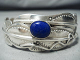 Special Navajo Lapis Sterling Silver Bangle Bracelet Native American-Nativo Arts