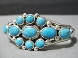 Special Verdy Jake Native American Navajo Blue Gem Turquoise Sterling Silver Bracelet Old-Nativo Arts