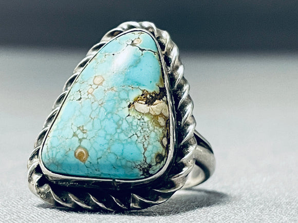 Special Vintage Native American Navajo Kingman Turquoise Sterling Silver Ring-Nativo Arts