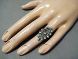 Special Vintage Navajo Turquoise Sterling Silver Ring Native American Old-Nativo Arts