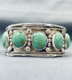 Spectacular Native American Navajo Green Turquoise Sterling Silver Bracelet-Nativo Arts