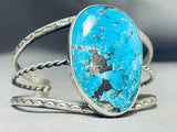 Spectacular San Felipe Old Kingman Turquoise Sterling Silver Bracelet-Nativo Arts
