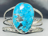 Spectacular San Felipe Old Kingman Turquoise Sterling Silver Bracelet-Nativo Arts