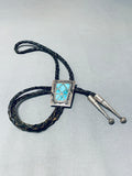 Spectacular Vintage Native American Navajo Turquoise Sterling Silver Bolo-Nativo Arts