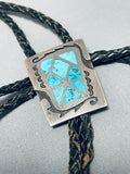 Spectacular Vintage Native American Navajo Turquoise Sterling Silver Bolo-Nativo Arts