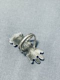 Spectacular Vintage Native American Zuni Blue Gem Turquoise Sterling Silver Kachina Ring-Nativo Arts