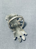Spectacular Vintage Native American Zuni Blue Gem Turquoise Sterling Silver Kachina Ring-Nativo Arts