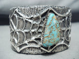 Spell-binding Native American Navajo Pilot Mountain Turquoise Sterling Silver Bracelet-Nativo Arts