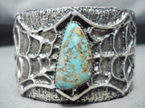 Spell-binding Native American Navajo Pilot Mountain Turquoise Sterling Silver Bracelet-Nativo Arts