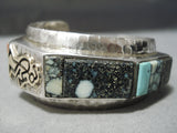 Statement Vintage Native American Hopi Phillip Sekaquaptewa Turquoise Sterling Silver Bracelet-Nativo Arts