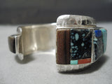 Statement Vintage Native American Hopi Phillip Sekaquaptewa Turquoise Sterling Silver Bracelet-Nativo Arts
