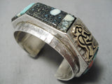 Statement Vintage Native American Hopi Phillip Sekaquaptewa Turquoise Sterling Silver Bracelet-Nativo Arts