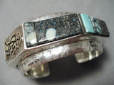 Statement Vintage Native American Hopi Phillip Sekaquaptewa Turquoise Sterling Silver Bracelet-Nativo Arts