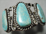 Statement Vintage Native American Navajo Royston Turquoise Sterling Silver Bracelet Old-Nativo Arts