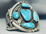 Stormy Mountain Turquoise Vintage Native American Navajo Sterling Silver Bracelet-Nativo Arts