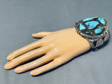 Stormy Mountain Turquoise Vintage Native American Navajo Sterling Silver Bracelet-Nativo Arts