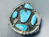 Stormy Mountain Turquoise Vintage Native American Navajo Sterling Silver Bracelet-Nativo Arts