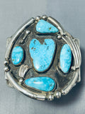 Stormy Mountain Turquoise Vintage Native American Navajo Sterling Silver Bracelet-Nativo Arts