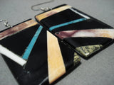 Striking Vintage Native American Jewelry Navajo Sterling Silver Earrings Old-Nativo Arts