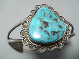 Striking Vintage Native American Navajo Blue Diamond Turquoise Sterling Silver Bracelet-Nativo Arts