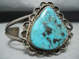 Striking Vintage Native American Navajo Blue Diamond Turquoise Sterling Silver Bracelet-Nativo Arts