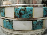 Striking Vintage Native American Navajo Blue Diamond Turquoise Sterling Silver Bracelet Cuff-Nativo Arts