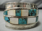 Striking Vintage Native American Navajo Blue Diamond Turquoise Sterling Silver Bracelet Cuff-Nativo Arts