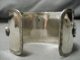 Striking Vintage Native American Navajo Blue Diamond Turquoise Sterling Silver Bracelet Cuff-Nativo Arts