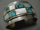 Striking Vintage Native American Navajo Blue Diamond Turquoise Sterling Silver Bracelet Cuff-Nativo Arts