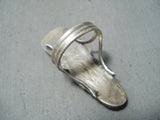 Striking Vintage Native American Navajo Kingman Turquoise Sterling Silver Ring-Nativo Arts