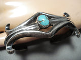 Striking Vintage Navajo Native American Turquoise Sterling Silver Bracelet Old-Nativo Arts