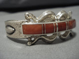 Striking Vintage Navajo Sterling Silver Native American Bracelet Old-Nativo Arts
