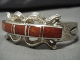 Striking Vintage Navajo Sterling Silver Native American Bracelet Old-Nativo Arts
