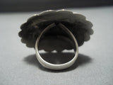 Stunning Vintage Native American Jewelry Navajo Coral Kee Joe Benally Sterling Silver Ring Old-Nativo Arts
