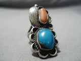 Stunning Vintage Native American Navajo Bisbee Turquoise Sterling Silver Ring Old-Nativo Arts