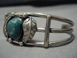 Stunning Vintage Native American Navajo Carico Lake Turquoise Sterling Silver Bracelet Old Cuff-Nativo Arts