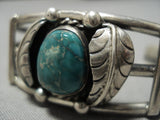 Stunning Vintage Native American Navajo Carico Lake Turquoise Sterling Silver Bracelet Old Cuff-Nativo Arts