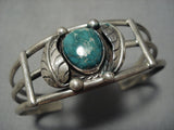 Stunning Vintage Native American Navajo Carico Lake Turquoise Sterling Silver Bracelet Old Cuff-Nativo Arts