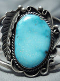 Stunning Vintage Native American Navajo Kingman Turquoise Sterling Silver Bracelet Old-Nativo Arts
