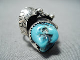 Stunning Vintage Native American Navajo Sleeping Beauty Sterling Silver Ring-Nativo Arts