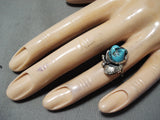 Stunning Vintage Native American Navajo Sleeping Beauty Sterling Silver Ring-Nativo Arts
