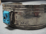Stunning Vintage Native American Navajo Sleeping Turquoise Sterling Silver Bracelet-Nativo Arts