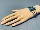 Stunning Vintage Native American Zuni 3 Sleeping Beauty Turquoise Sterling Silver Bracelet-Nativo Arts