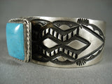 Stunning Vintage Navajo 'Squared Sleeping' Turquoise Native American Jewelry Silver Bracelet-Nativo Arts